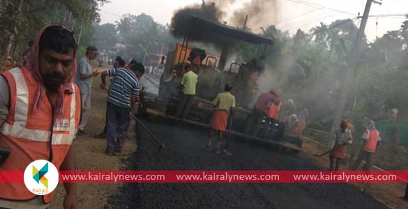 മണര്‍കാട് - ഏറ്റുമാനൂര്‍ ബൈപാസ് : പേരൂര്‍ - ചെറുവാണ്ടൂര്‍ ഭാഗത്ത് ടാറിംഗ് ജോലികള്‍ ആരംഭിച്ചു