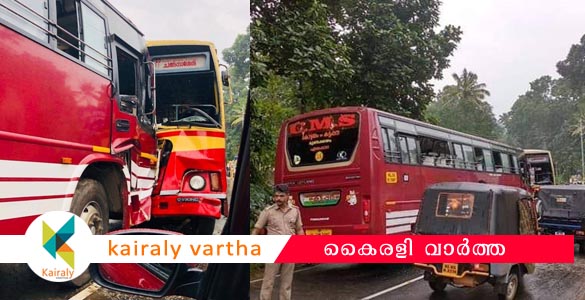 മുണ്ടക്കയത്ത് സ്വകാര്യ ബസും കെ.എസ്.ആർ.ടി.സി ബസും കൂട്ടിയിടിച്ച് അൻപതോളം യാത്രക്കാർക്ക് പരിക്ക്