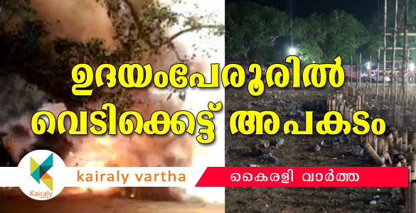 ഉദയംപേരൂര്‍ നടക്കാവ് ക്ഷേത്രത്തിൽ വെടിക്കെട്ട് അപകടം; 17 പേർക്കു പരിക്ക്