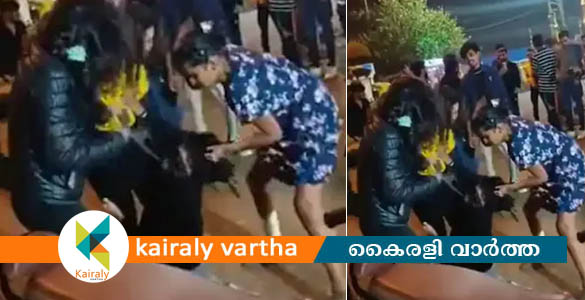 മദ്യലഹരിയില്‍ പെൺകുട്ടികൾ സെയിൽസ്​ഗേളിനെ നടുറോഡിൽ മർദിച്ചു