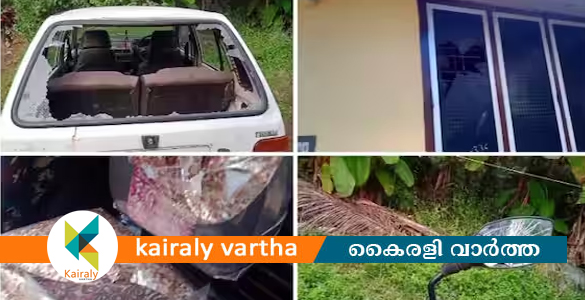 കുന്നംകുളത്ത് അജ്ഞാത സംഘത്തിന്‍റെ ആക്രമണം; വീടിന്‍റെ ജനല്‍ ചില്ലും വാഹനങ്ങളും തകര്‍ത്തു