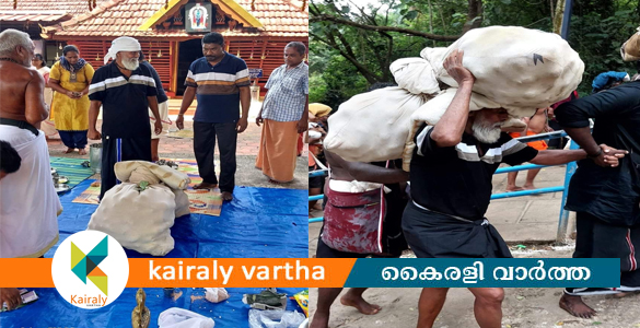 അയ്യപ്പ ദർശനത്തിനായി 1008 നെയ്ത്തേങ്ങകൾ നിറച്ച ഇരുമുടിയേന്തി ഭക്തന്‍