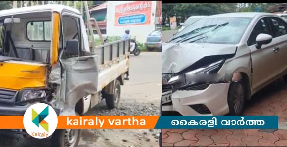 പാലായിൽ നിയന്ത്രണം വിട്ട മിനിലോറി നിർത്തിയിട്ടിരുന്ന കാറിൽ ഇടിച്ചു കയറി