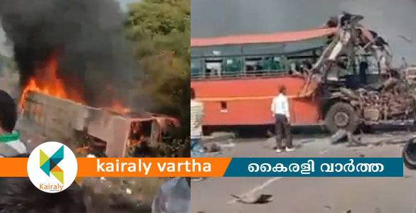 ഗുജറാത്തിൽ ബസുകൾ കൂട്ടിയിടിച്ച് തീപിടിച്ചു; 7 മരണം, 40 പേർക്ക് പരിക്ക്