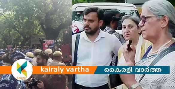 സിജെപി പ്രതിഷേധത്തിനിടെ ആനി രാജയ്ക്ക് നേരെ ആക്രമണം
