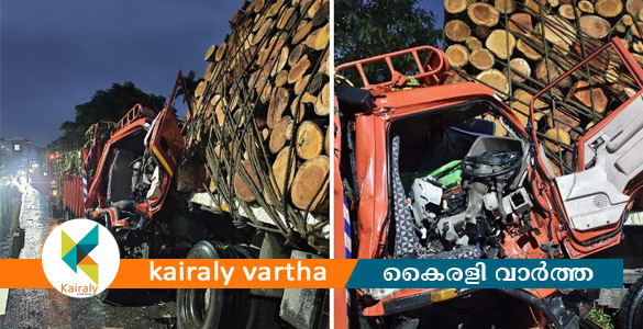 കോടിമതയിൽ നിർത്തിയിട്ടിരുന്ന തടി ലോറിയിൽ മിനി ലോറി ഇടിച്ച് അപകടം